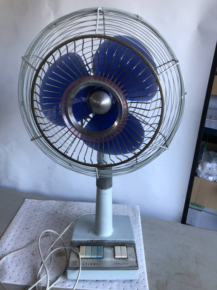 【通電動作確認済】昭和レトロ扇風機 National F-30QE (昭和39年製 1964年製)高さ89-70cm 羽径30cm_画像2