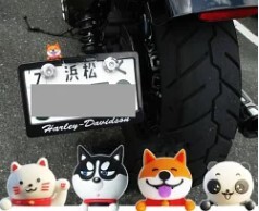 【新品・即決】バイク スクーター ナンバープレート 装飾品 フィギュア ラッキーネコ オートバイ アクセサリー ひょっこり_画像4