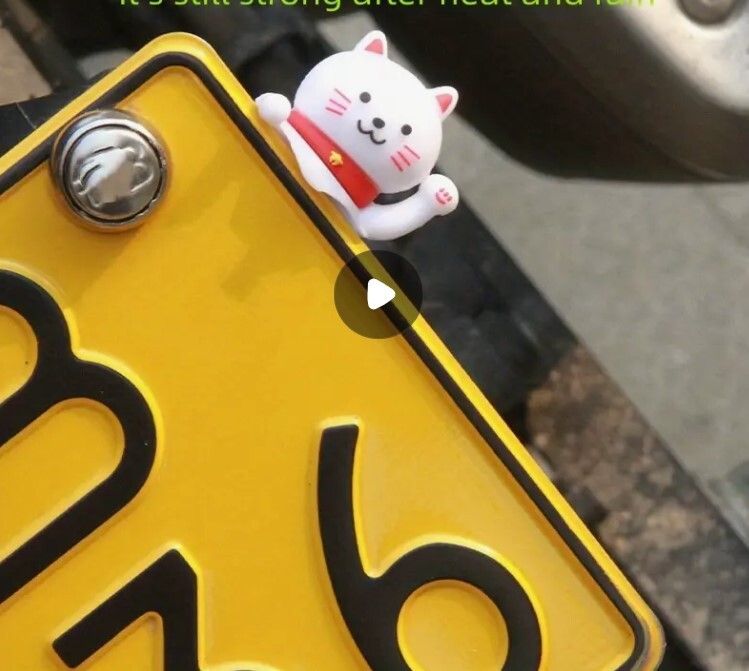 【新品・即決】バイク スクーター ナンバープレート 装飾品 フィギュア ラッキーネコ オートバイ アクセサリー ひょっこり_画像3