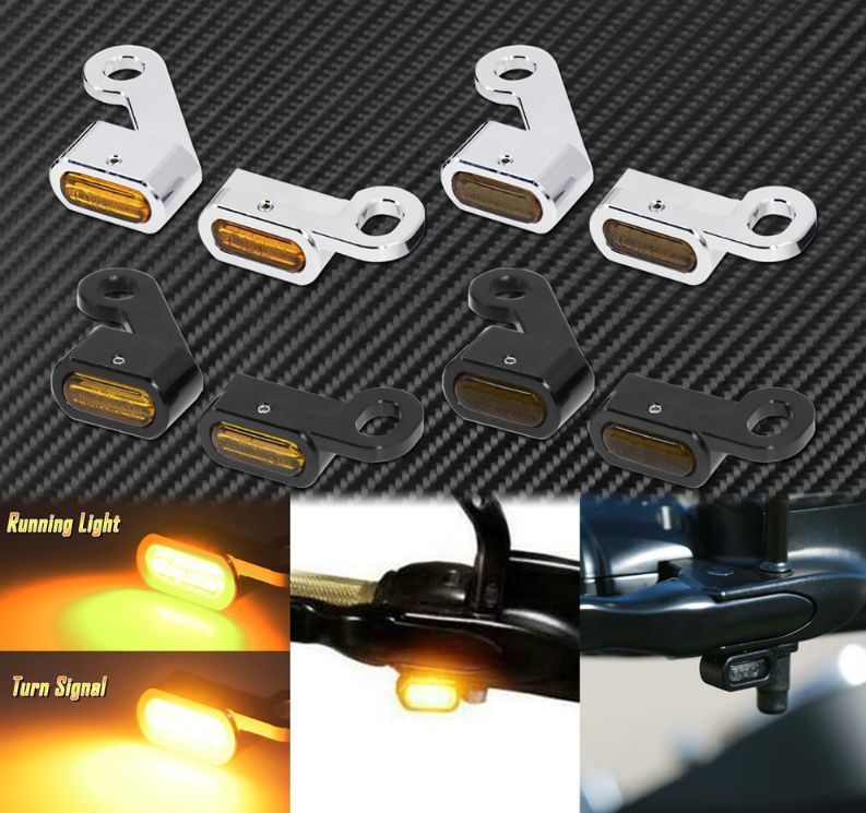 【新品・即決】 #4 ブラック スモーク 汎用 ハーレー 超小型 ミニ LED ウインカー ターンシグナル 左右 バイク マイクロ Eマーク 50R_画像3