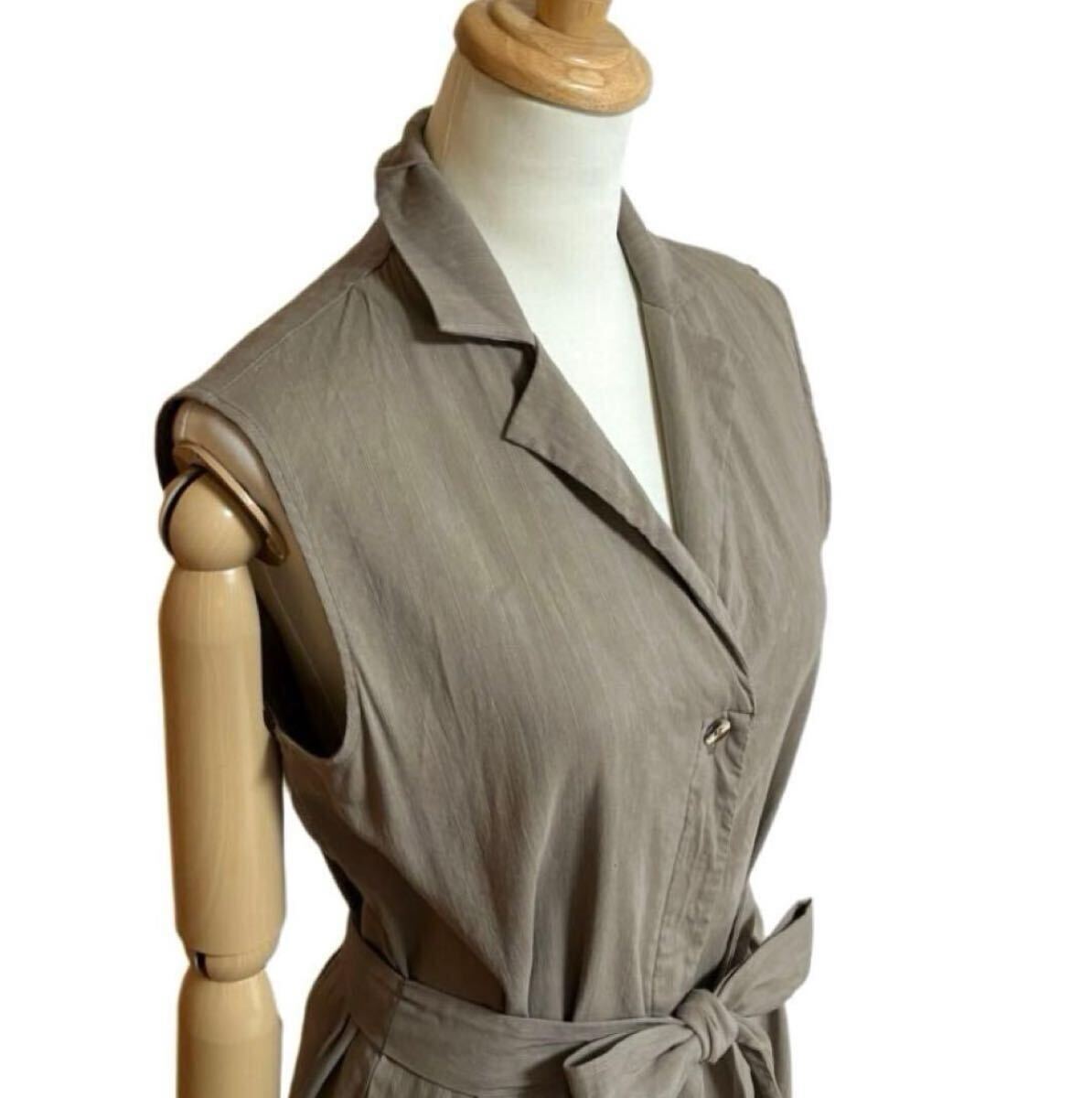 【DIANA GALLESI】 ノースリーブ ロングシャツワンピース_画像7