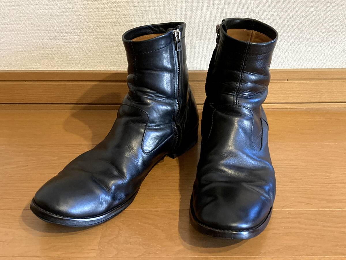 RUDE GALLERY サイドジップ ブーツ 3 ブラック レザー 中古 ルードギャラリー 表記27 (27.5~28くらい) 黒 ショート ミドル ジップ ブーツ_画像1