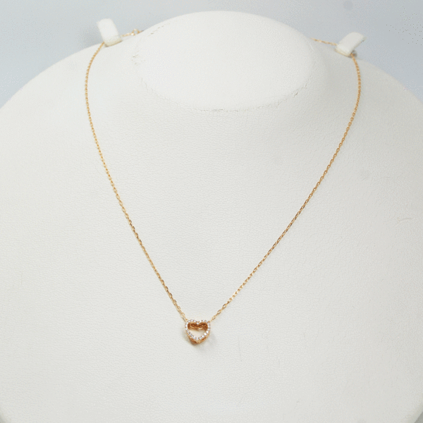 K18 マイクロパヴェ ハート ダイヤモンド ネックレス 0.06ct　美品　新品同様！！_画像3