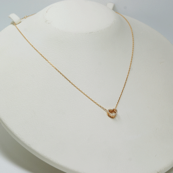 K18 マイクロパヴェ ハート ダイヤモンド ネックレス 0.06ct　美品　新品同様！！_画像5