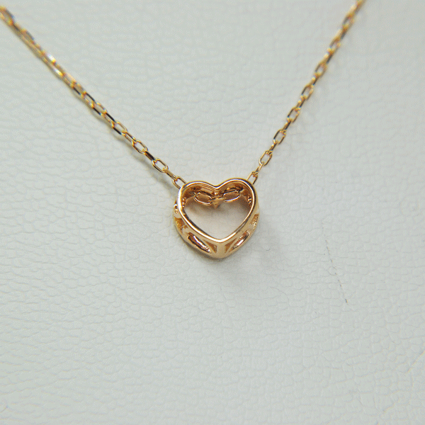 K18 マイクロパヴェ ハート ダイヤモンド ネックレス 0.06ct　美品　新品同様！！_画像6