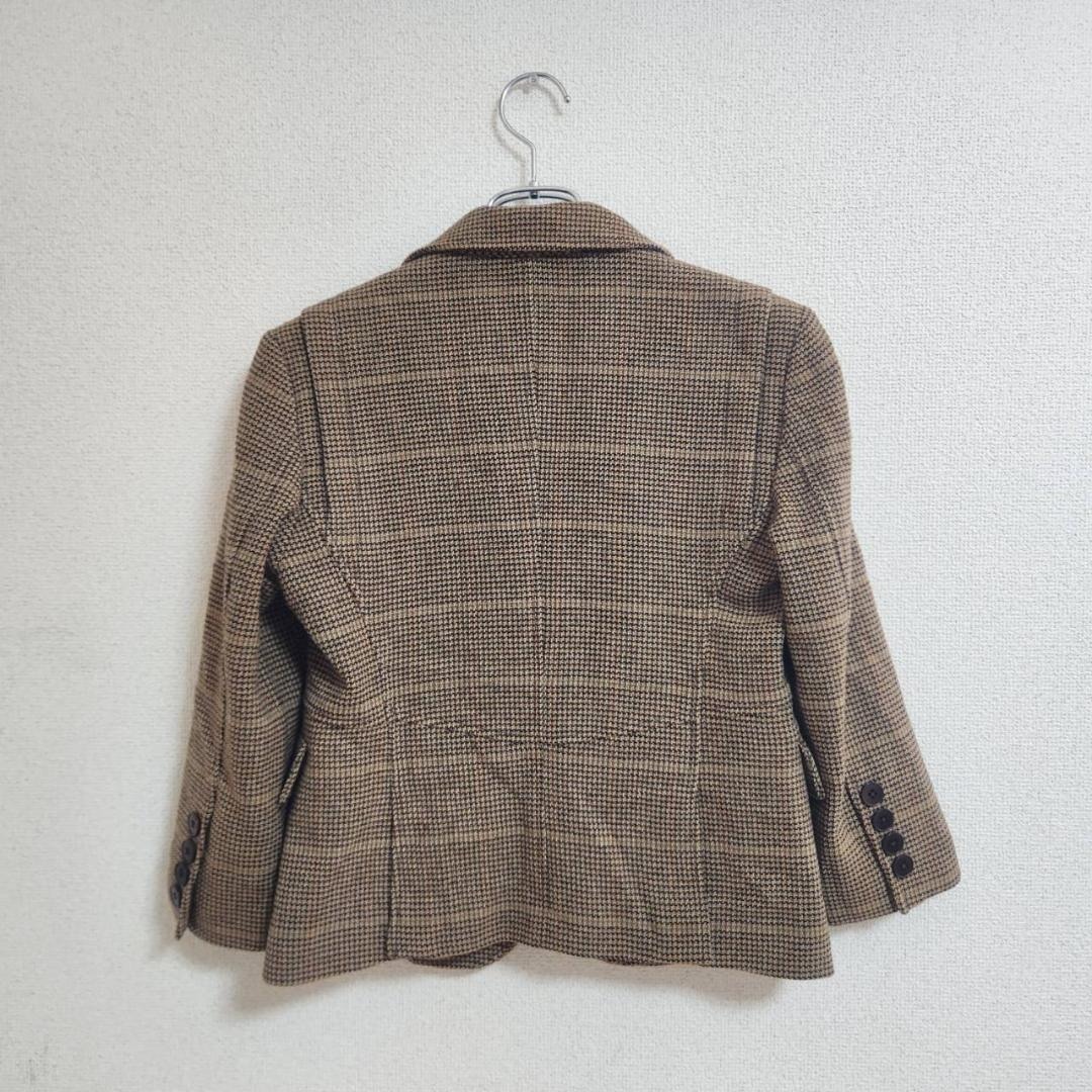 DKNY テーラードジャケット S ブラウン系 チェック柄 カジュアル 秋冬_画像7