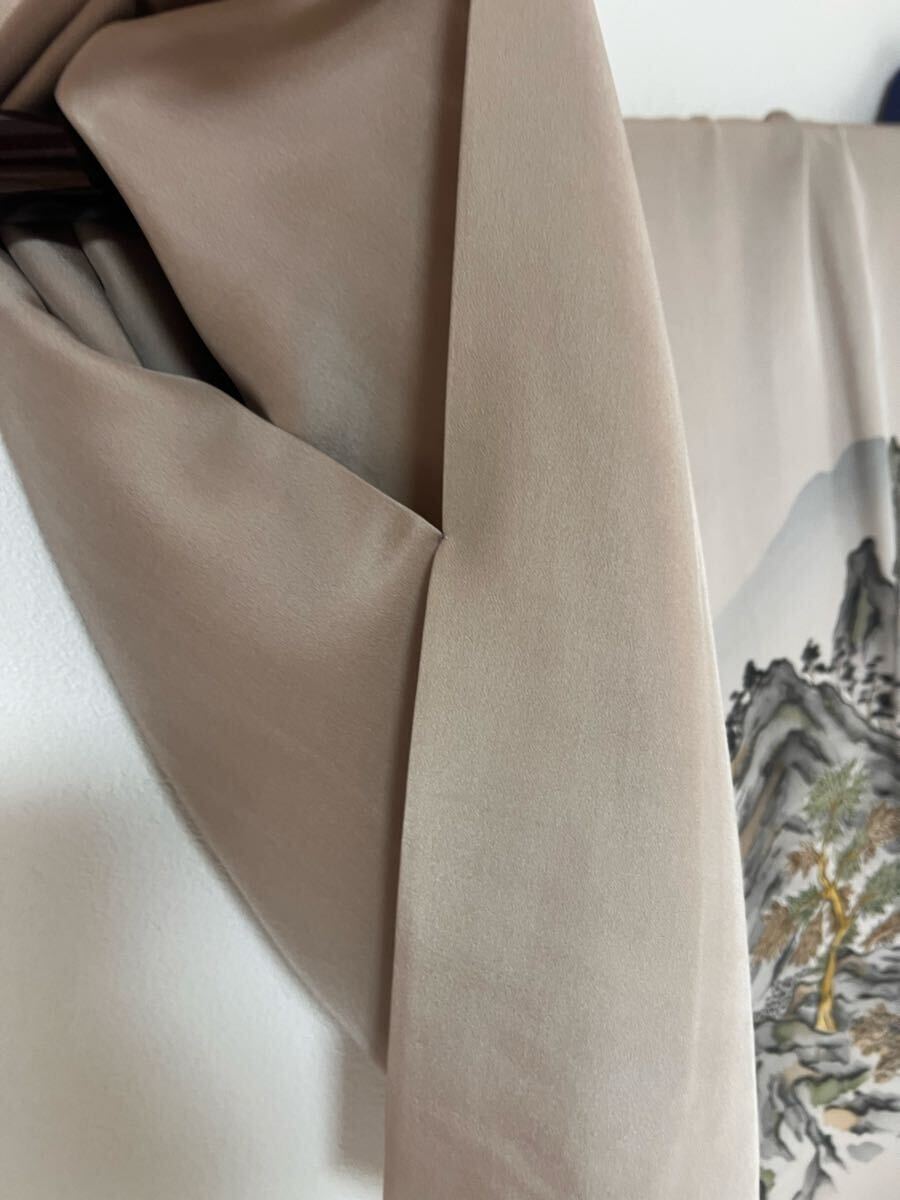 長襦袢 男物 男性 襦袢 茶系 風(fēng)景 正絹 和裝 著物 和服