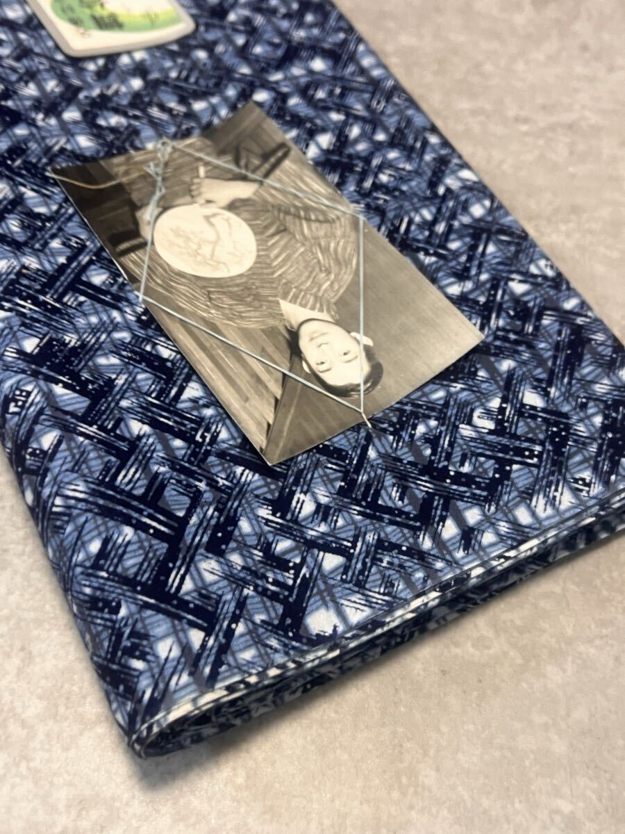 反物 浴衣 綿 東京本染 ゆかた 生地 しつけ糸付き 和装 _画像5