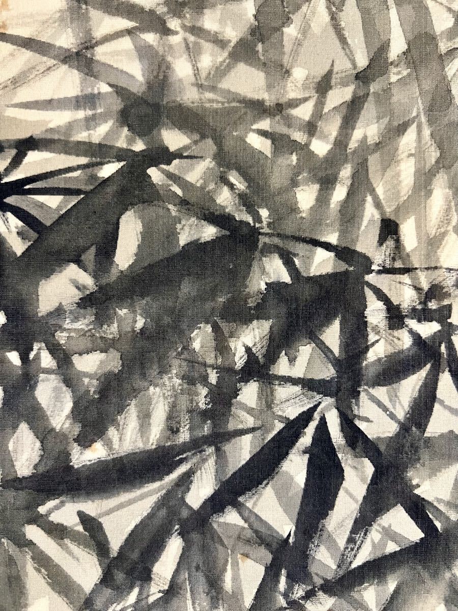 【模写】横山大観「竹に鶯」絹本 合箱 花鳥図 鳥獣 茶掛け 絵画 掛軸 明治-昭和時代の日本画家 茨城の人 師: 橋本雅邦_画像9