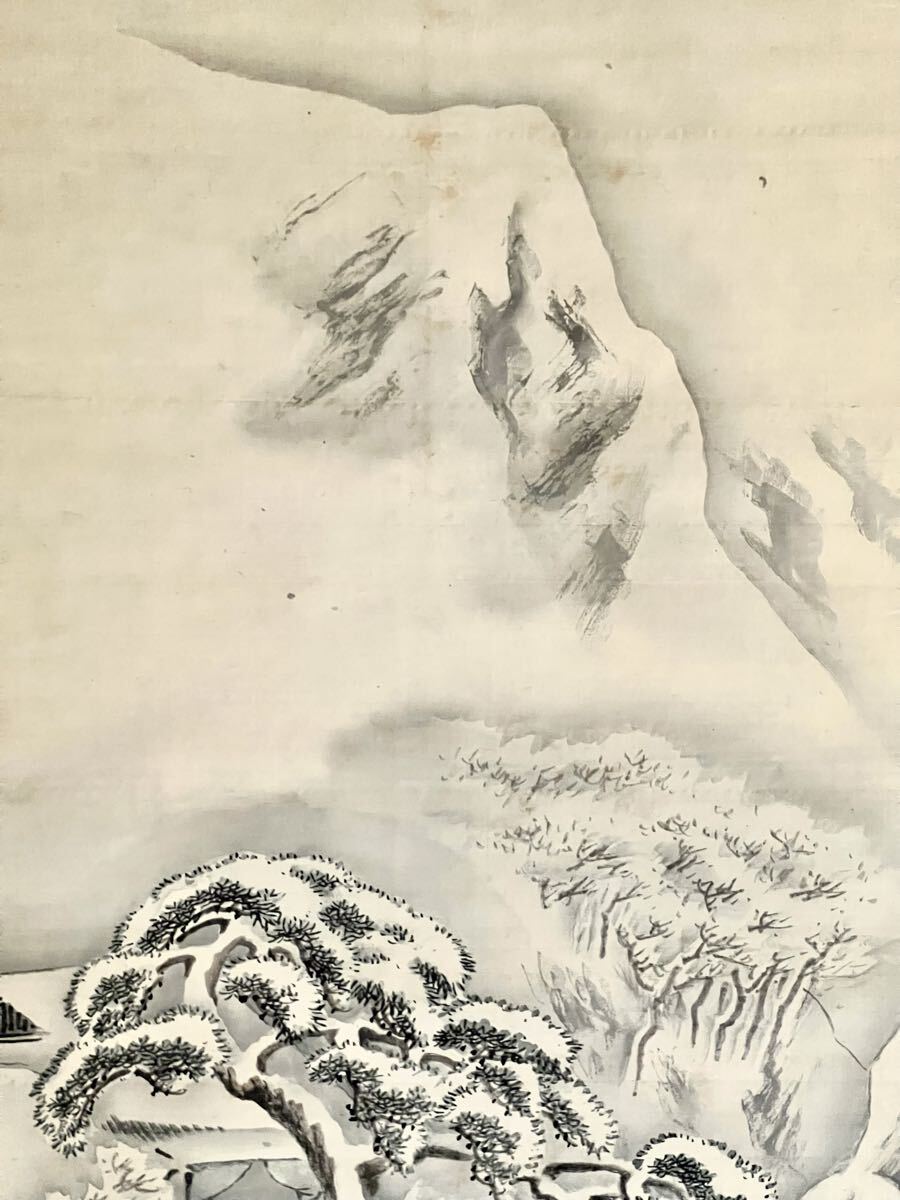 【真作】【S8】前川孝嶺「三顧之礼図」絹本 肉筆 山水図 歴史人物画 三国志 劉備 諸葛亮 中国画 絵画 掛軸 京都 明治-大正期 前川文嶺の子_画像3