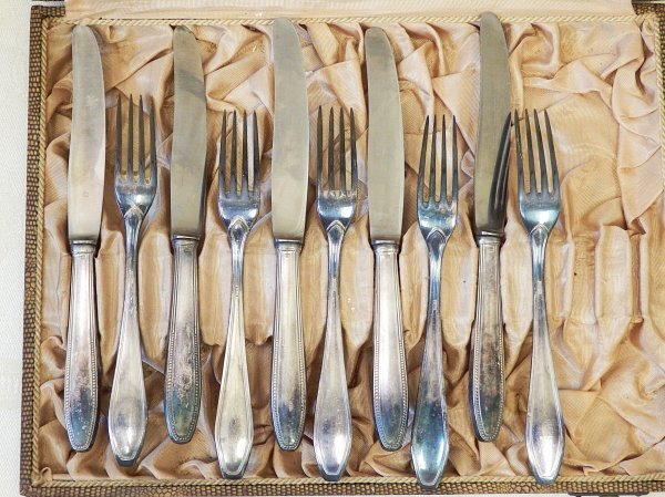 7628 希少☆ ドイツ ヘンケルス ゾーリンゲン カトラリー ナイフ フォーク 10本セット J.A.HENCKELS SOLINGEN ZWILLINGSWERK_画像3