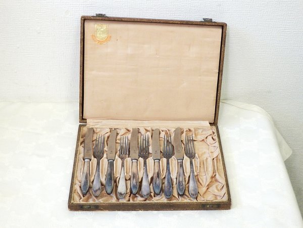 7628 希少☆ ドイツ ヘンケルス ゾーリンゲン カトラリー ナイフ フォーク 10本セット J.A.HENCKELS SOLINGEN ZWILLINGSWERK_画像1