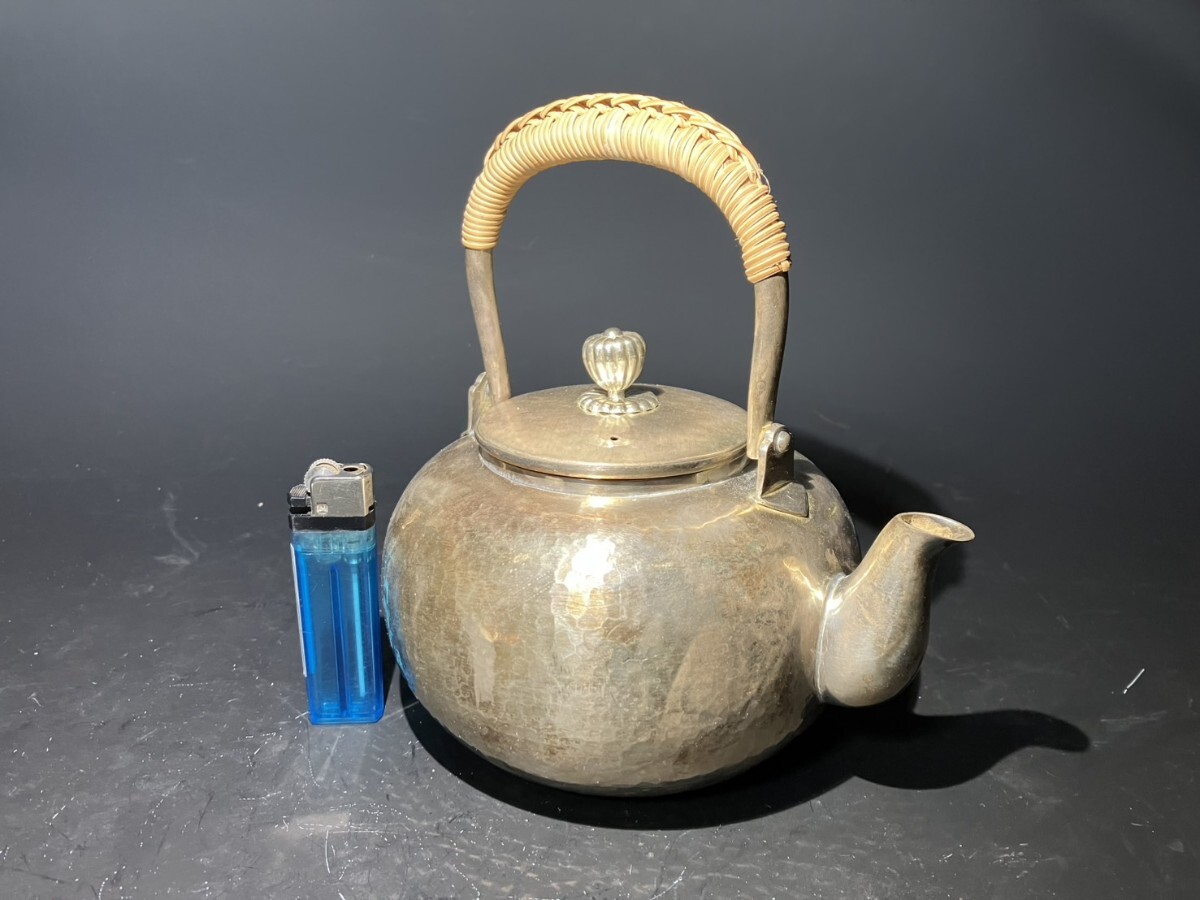 純銀　純銀製 銀瓶 湯沸 茶道具　重さ395g_画像1