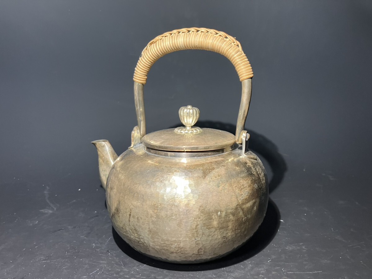 純銀　純銀製 銀瓶 湯沸 茶道具　重さ395g_画像2
