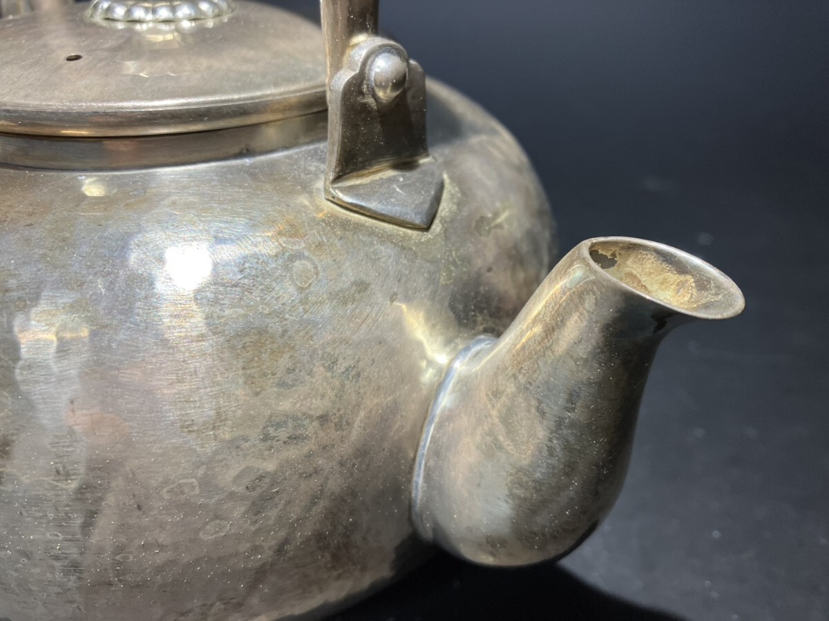 純銀　純銀製 銀瓶 湯沸 茶道具　重さ395g_画像4