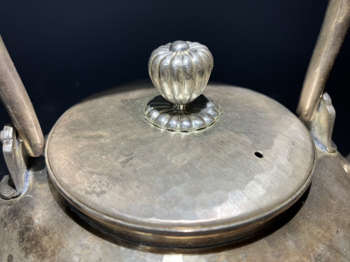 純銀　純銀製 銀瓶 湯沸 茶道具　重さ395g_画像5