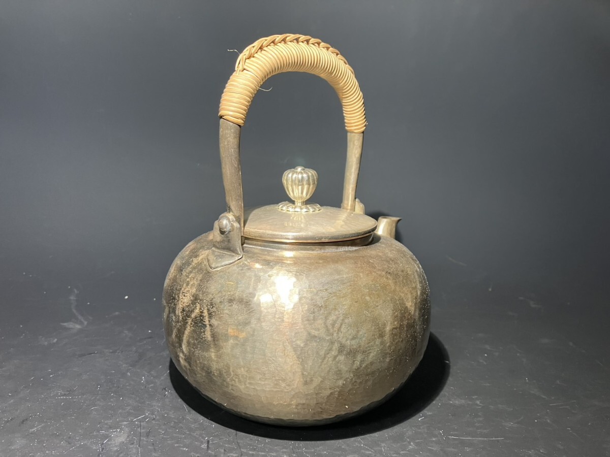 純銀　純銀製 銀瓶 湯沸 茶道具　重さ395g_画像6