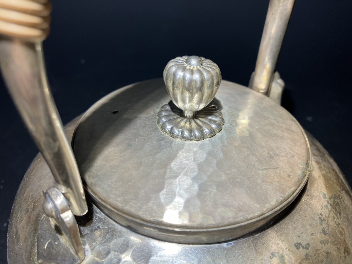 純銀　純銀製 銀瓶 湯沸 茶道具　重さ395g_画像7