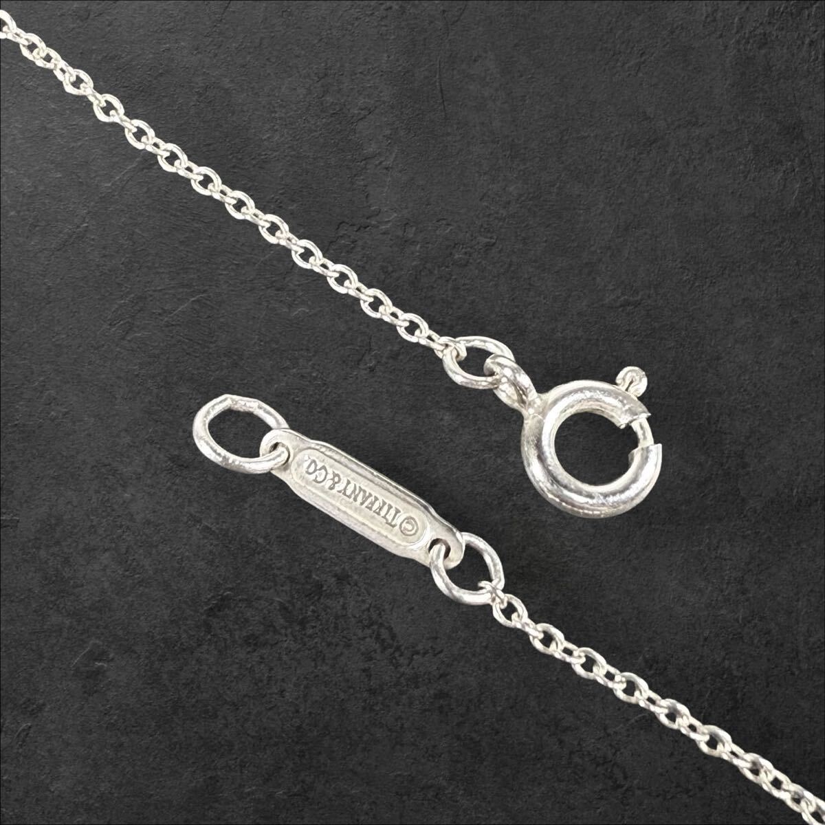 良品【ティファニー】基準内 TIFFANY&Co. ネックレス リターントゥハート ダブル シルバー925 全長40cm トップ幅1cm 女性用 レディース_画像7
