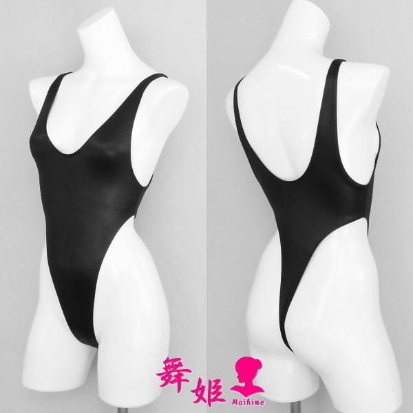 (394Saa-T01) タンク型超々ハイレグTバック (艶光沢ブラック)