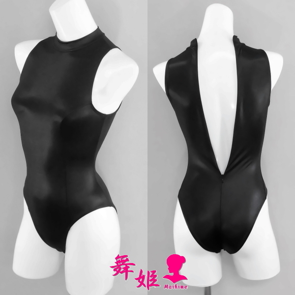 (470XXL-T01)スリーブレス型PLハイレグ (艶光沢ブラック)