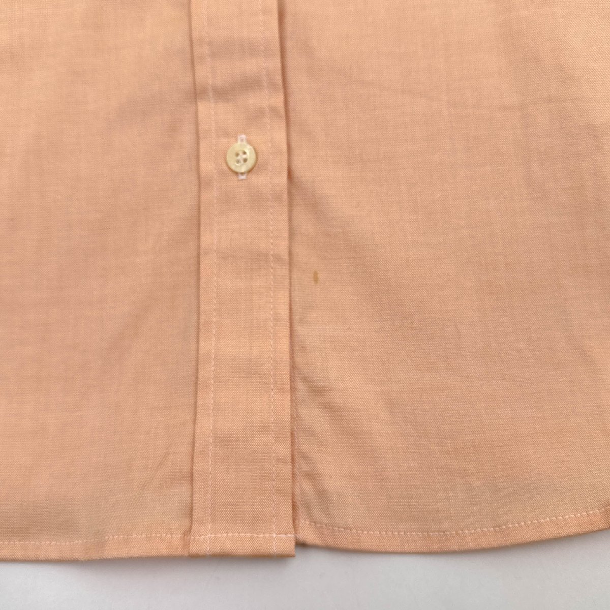 80s 90s LACOSTE ラコステ 文字ワニ ストレッチ ボタンダウン BD 半袖シャツ ブラウス サイズ 42 /オレンジ/ファブリカ/日本制/ビンテージ