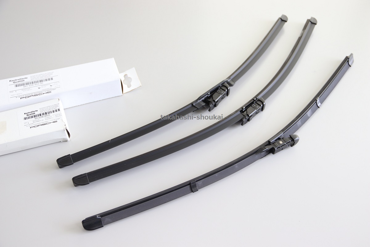 991型 ポルシェ純正フロントワイパー+リアワイパー ポルシェ911 (2011年~2018年) 左H車 99162890100+9P1955427_画像1