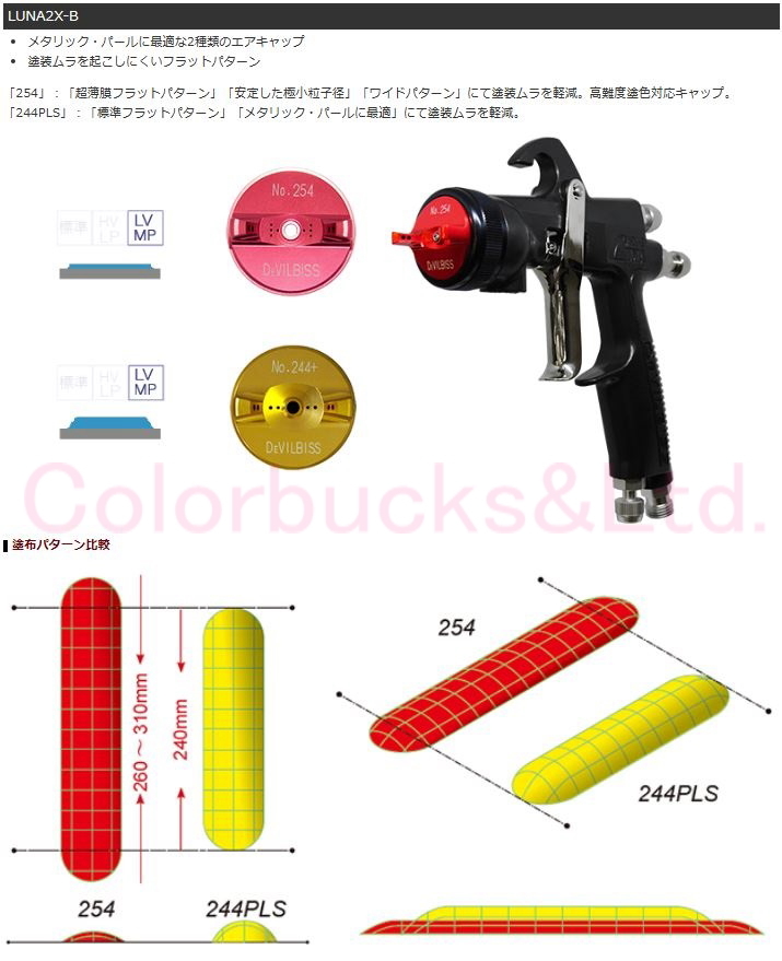【LUNA2X-B-13G】【KGL-400-FA-ST カップ付】【Devilbiss デビルビス】Φ1.3mm口徑 ルナ2クロス LVMP低圧スプレー