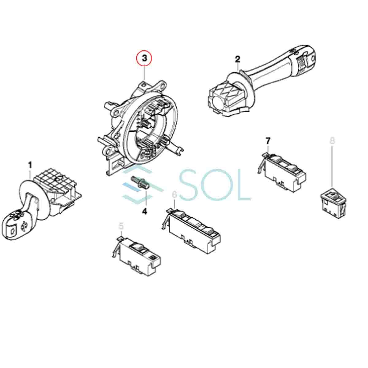 BMW E39 E38 ステアリングコラムセンタースイッチ 525i 528i 530i 540i M5 735i 740i 750iL 61318379091 出荷締切18時_画像7