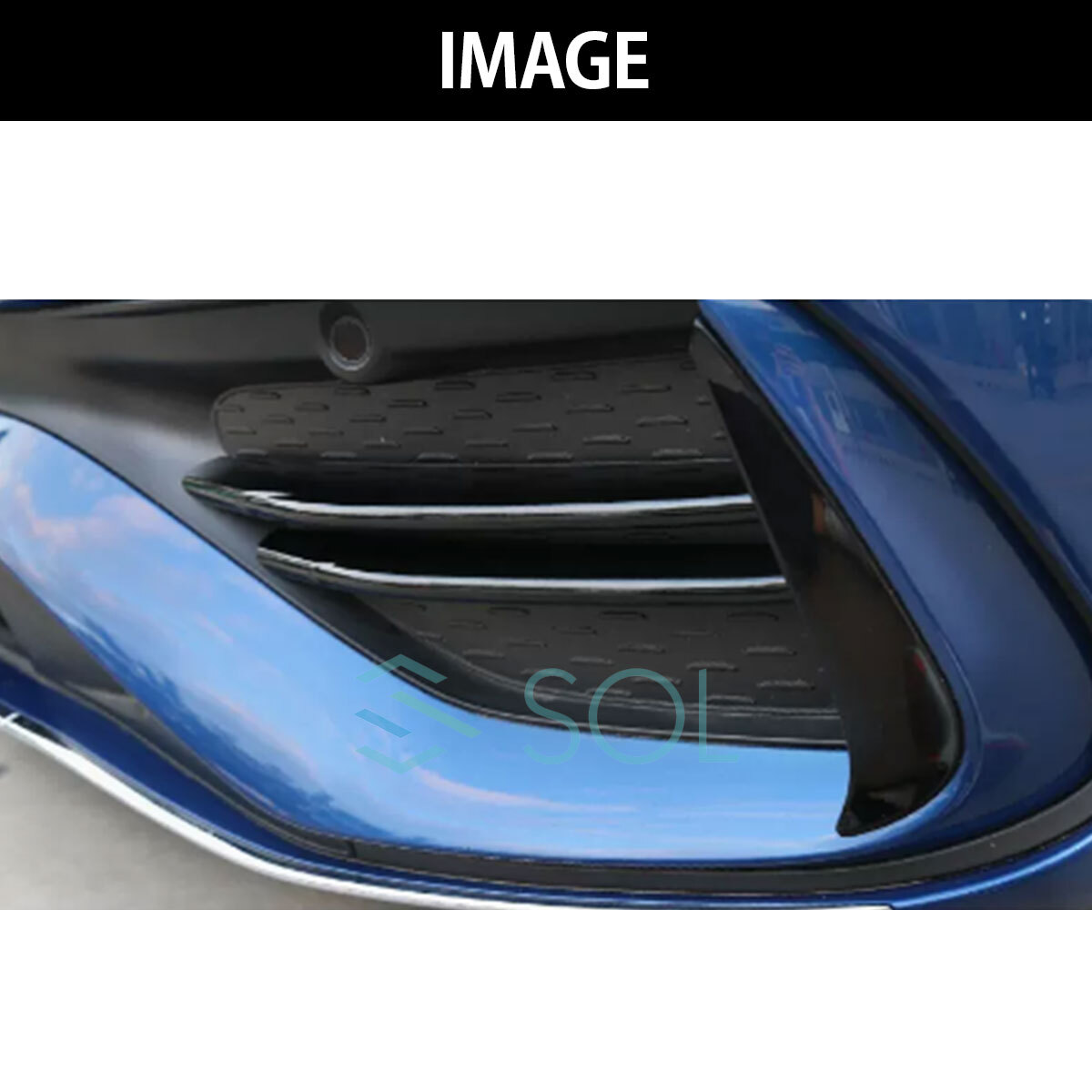 ベンツ Cクラス W206 S206 前期 AMGライン用 フロントダクトカバーフィン ダクトフィン ロングタイプ 4点セット グロスブラック_画像4