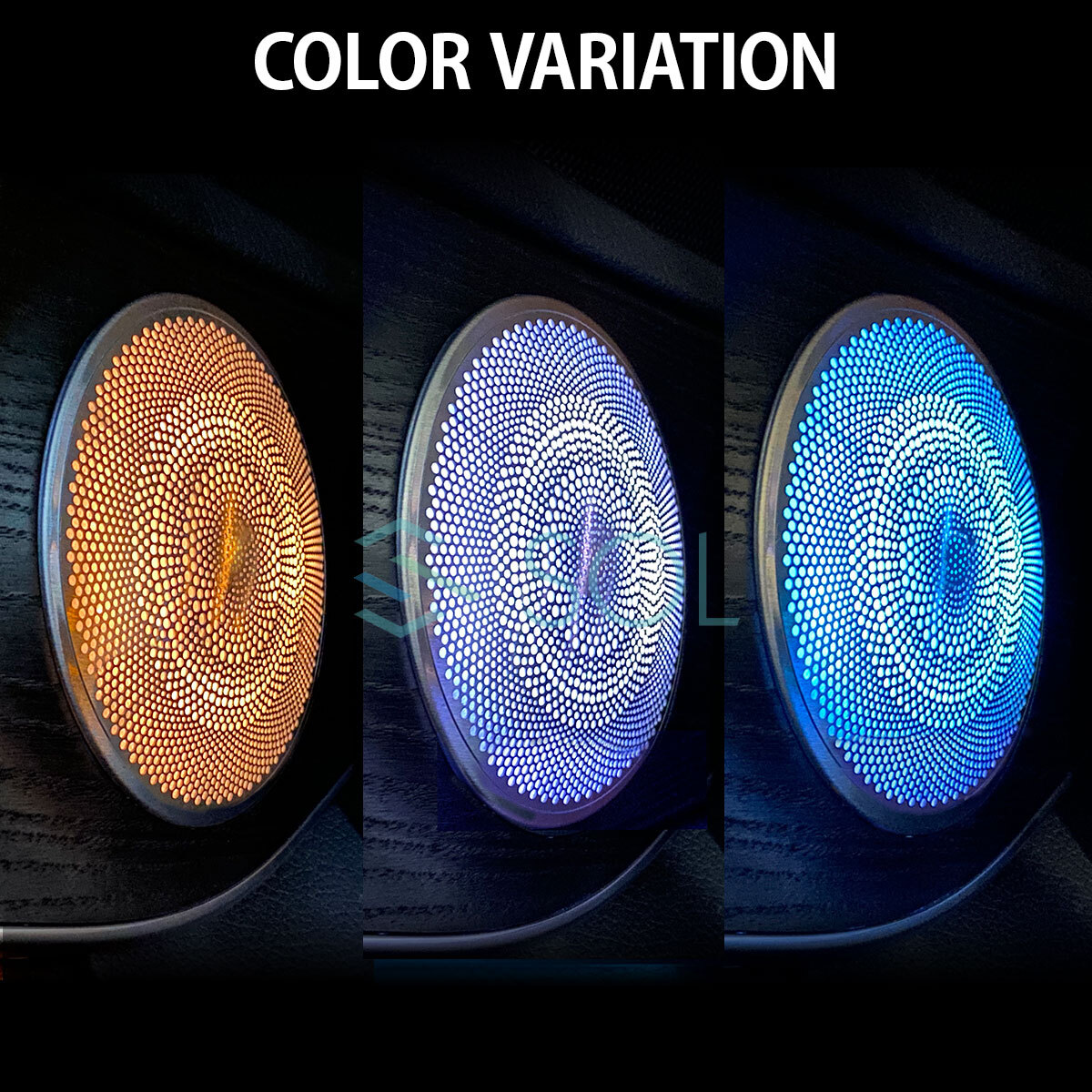 ベンツ Cクラス W205 S205 GLCクラス X253 C253 前期用 アンビエントライト連動 ドアスピーカーカバー 純正交換タイプ LEDカラー3色 1台分_画像7