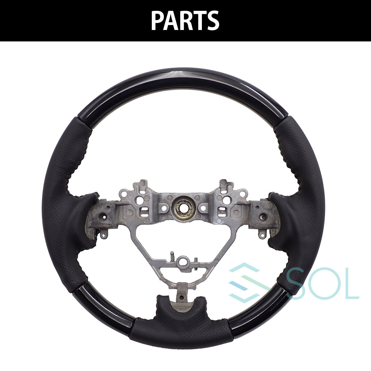 スズキ ハスラー MR31S MR41S ピアノブラック ガングリップ パンチングレザー ステアリング ハンドル 車種専用設計 出荷締切18時_画像2