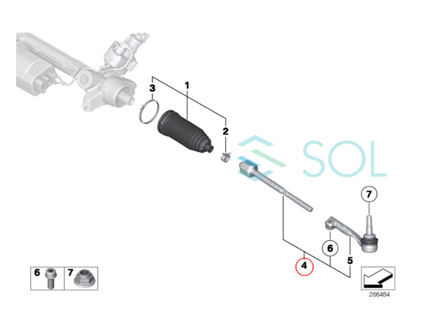BMW F20 F21 F22 F23 タイロッド 右側 116i 120i M135i 220i M235i M240i 32106799965 出荷締切18時_画像4