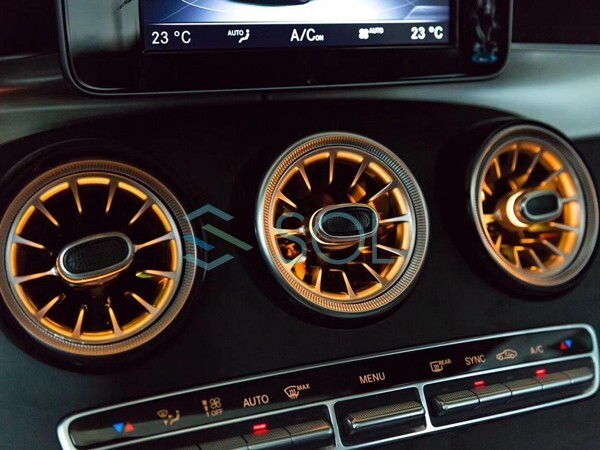 ベンツ Cクラス W205 S205 C205 A205 前期 タービンルック アンビエントライト連動 エアコン吹き出し口 フロント用 純正交換 LEDカラー3色_画像7