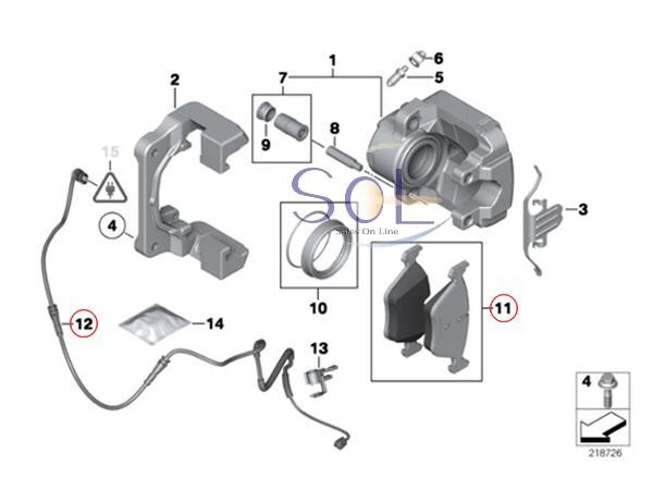 HAPAD BMW 5シリーズ F10 523i 528i フロント ブレーキパッド + パッドセンサー 2点セット 34116856591 34356791958 18時まで即日出荷_画像2