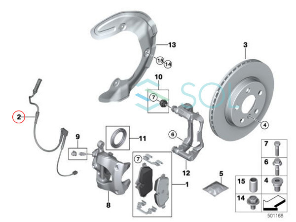 BMW MINI F55 F56 F57 F60 フロント ブレーキパッドセンサー 34356865611 34356887151 34356799735 34356887827 出荷締切18時_画像5