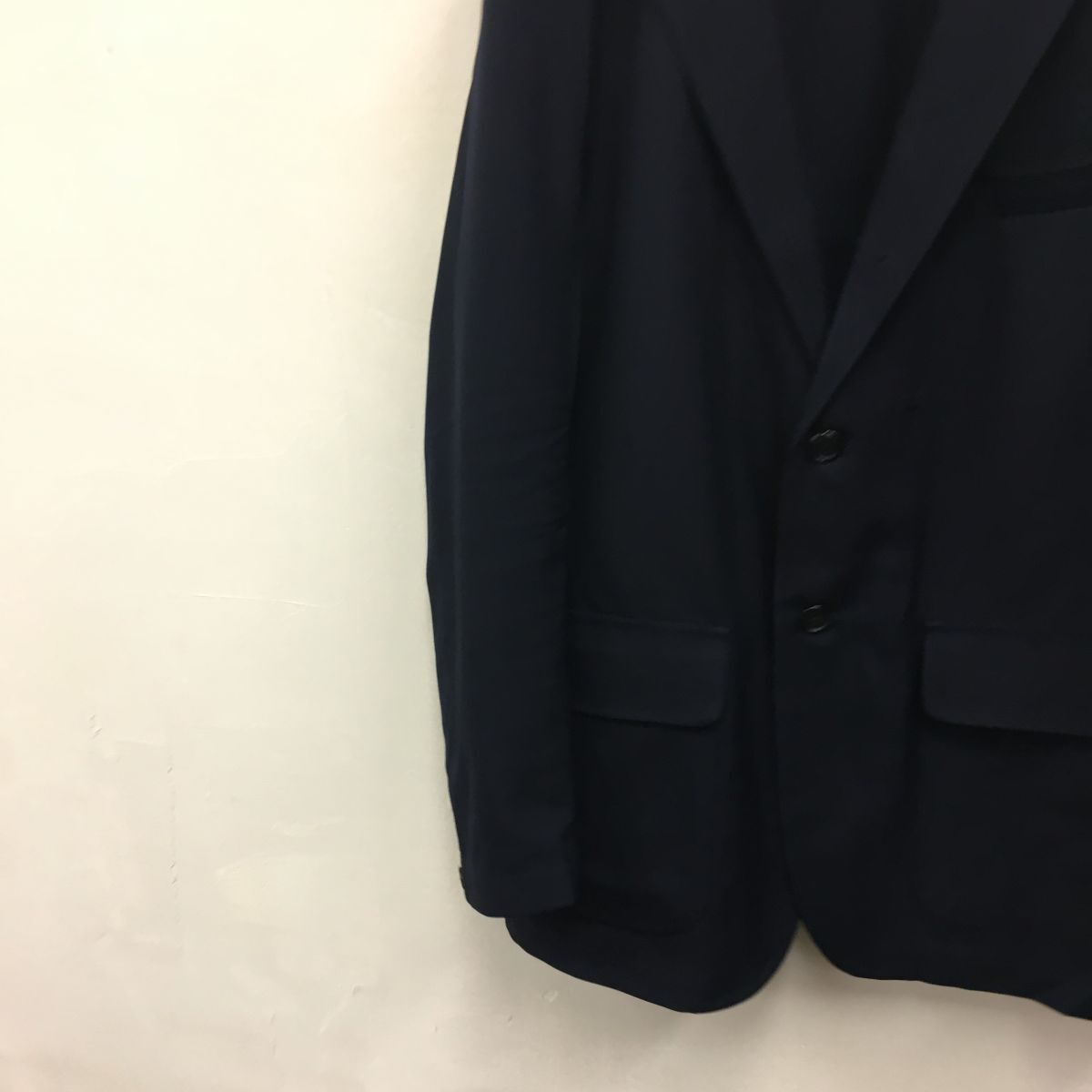 2K3379-G-N◆ SHIPS BARRY BRICKEN シップス バリーブリッケン USA製 ウールシングルテーラードジャケット 背抜き ◆ sizeL ネイビー 毛_画像4