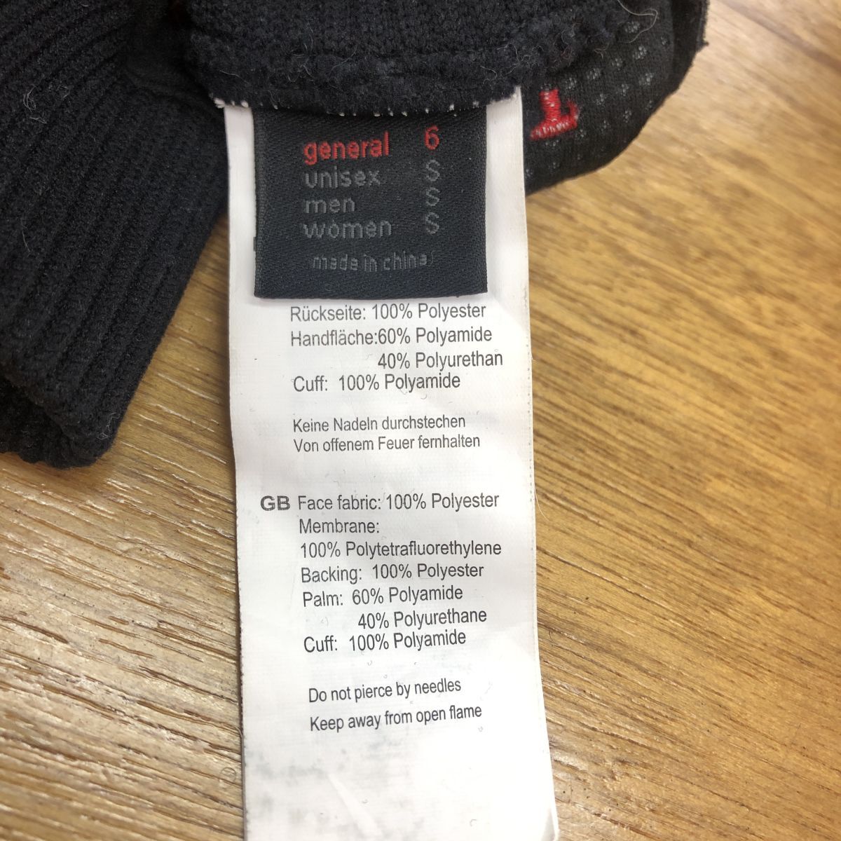 2O1418-K◆良品 MAMMUT マムート グローブ◆sizeS ブラック ユニセックス 手袋 アウトドア 小物 ロゴ刺繍 WIND STOPPER_画像6