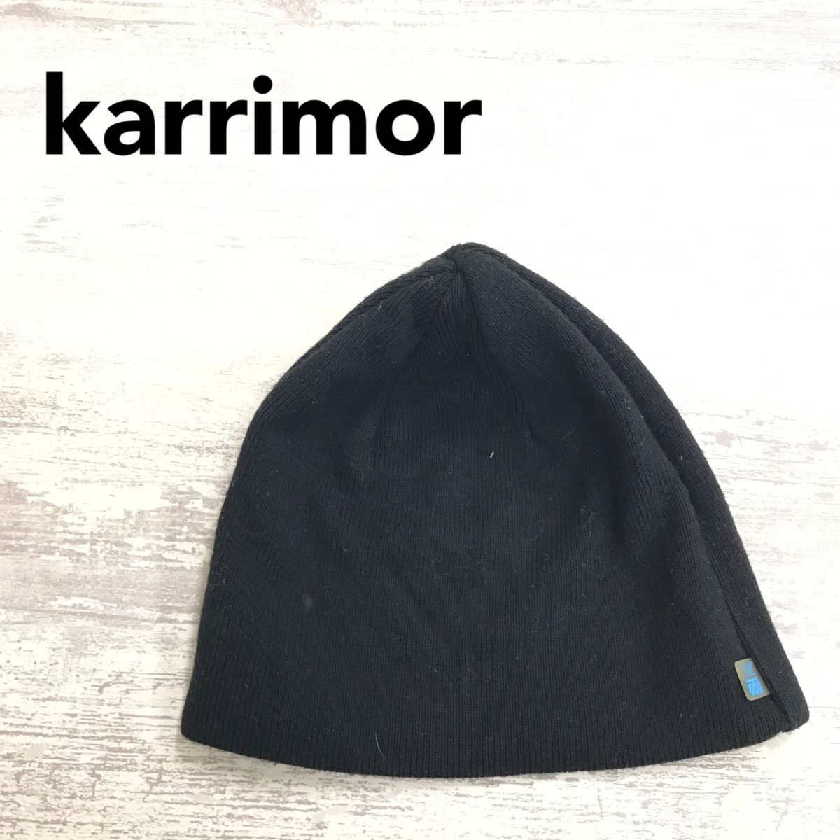 2O2224-R◆karrimor カリマー ビーニー◆レディース メンズ 秋冬 アウトドア 防寒 ニットキャップ ワッチ 帽子 ブラック 黒_画像1