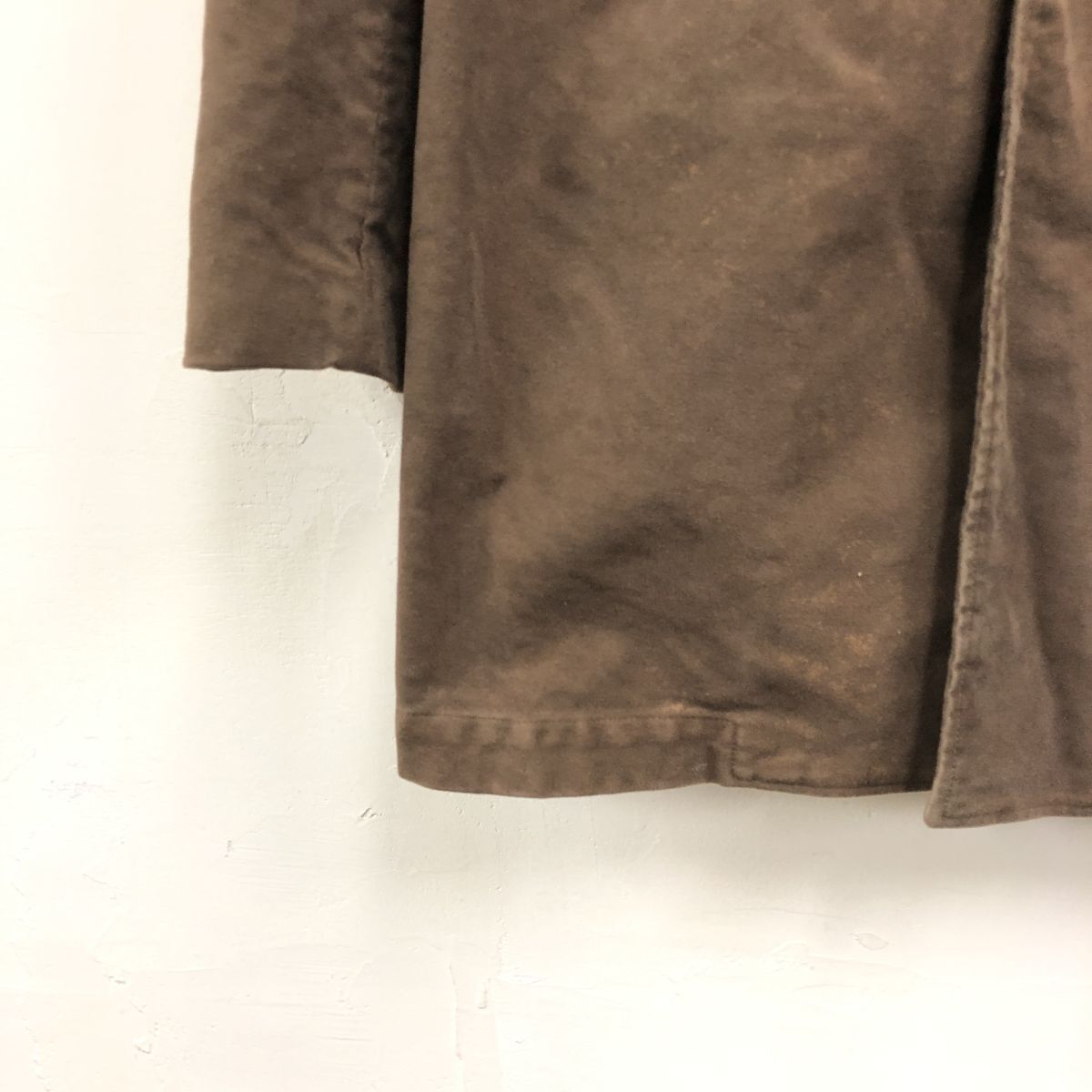 2O2534-Q◆45RPM.& フォーティファイブアールピーエム ステンカラーコート ミリタリー アウター 秋冬◆size 1 カーキ ブラウン 茶 綿100_画像4