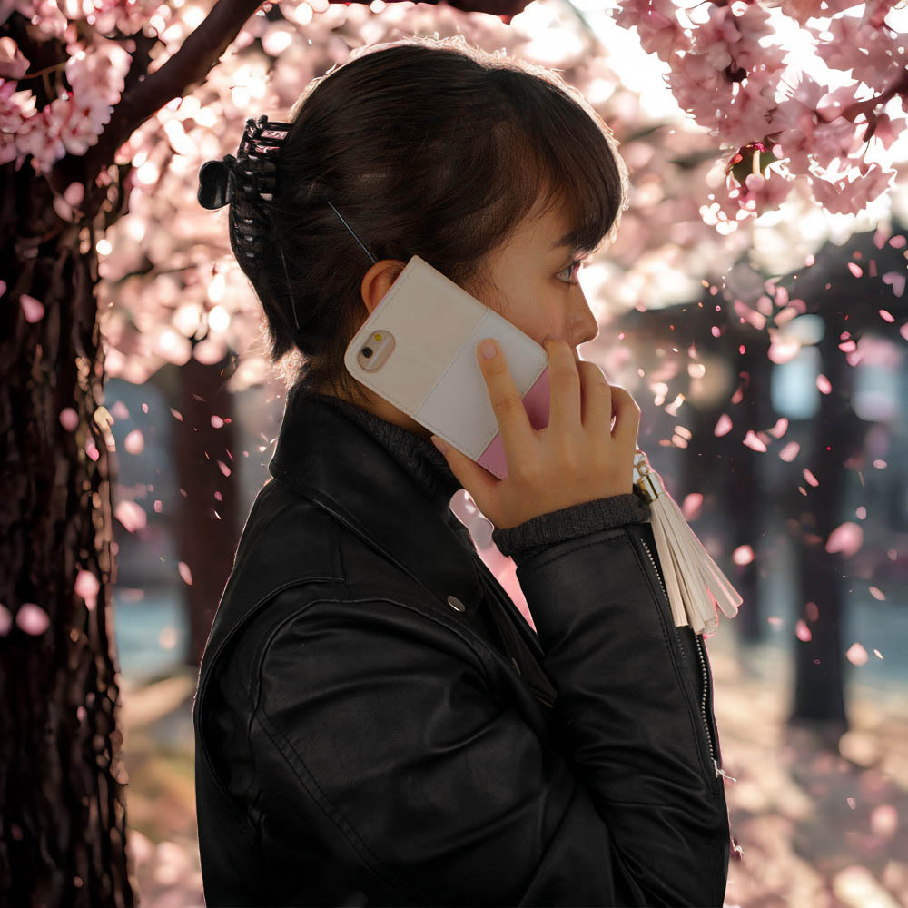 【 処分 】OPPO Reno3a CPH2013 ケース 手帳型 かわいい カバー ピンク 白 ベージュ おしゃれ レザー 革 ミラー ストラップ 送料無料 安い_画像4