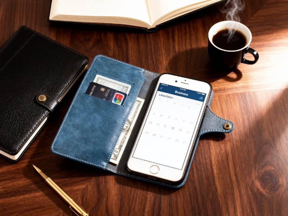 処分 2個セット iPhone8plus iPhone 7plus ケース 6splus ストラップ レザー カバー 革 手帳型 青 ブルー オレンジ 茶 ボタン スマホケース_画像2