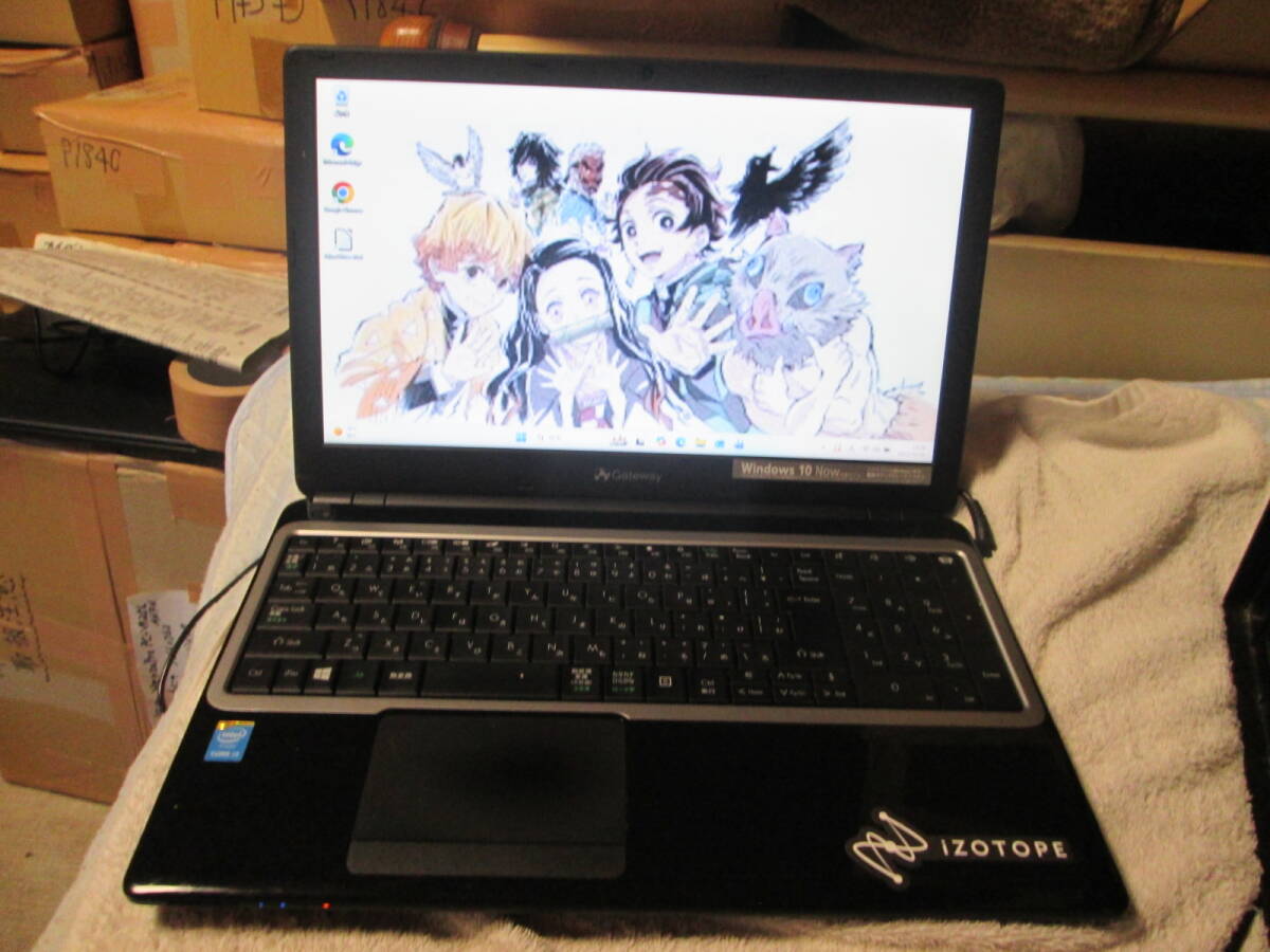 Gateway iZOTOPE CM-5　Windows11 Pro 64bit　Intel Core i3-4005U 1.70GHz　8GB 500GB　15.6型　ブラック系　Li-Office　AC付 ◇p1890◇_画像1
