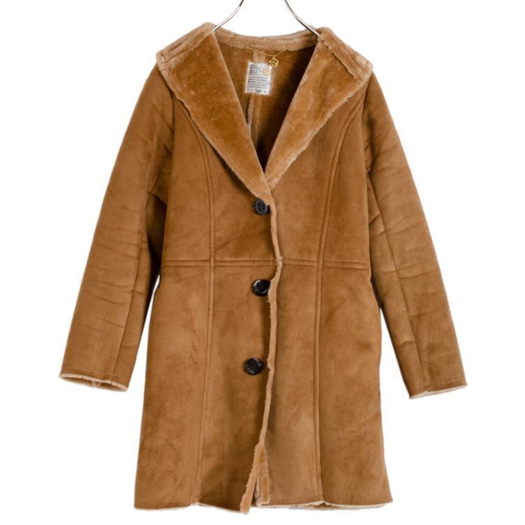 Noela ノエラ フェイクムートンコート アウター ベージュブラウン レディース フリーサイズ_画像1