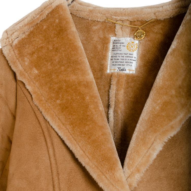 Noela ノエラ フェイクムートンコート アウター ベージュブラウン レディース フリーサイズ_画像2