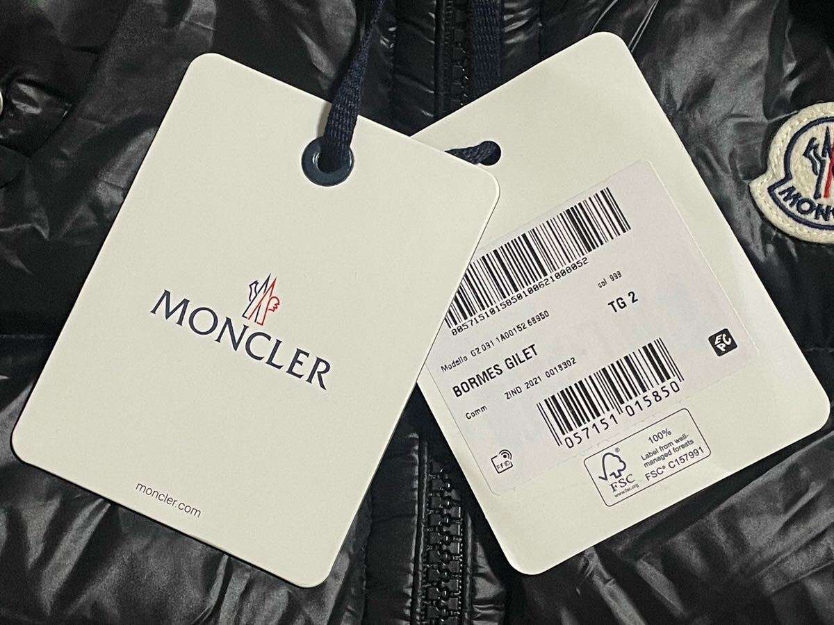 未使用 MONCLER BORMES GILET 2 ブラック ダウンベスト モンクレール フード ダウン ベスト ジャケット モンクレールジャパン 黒_画像2