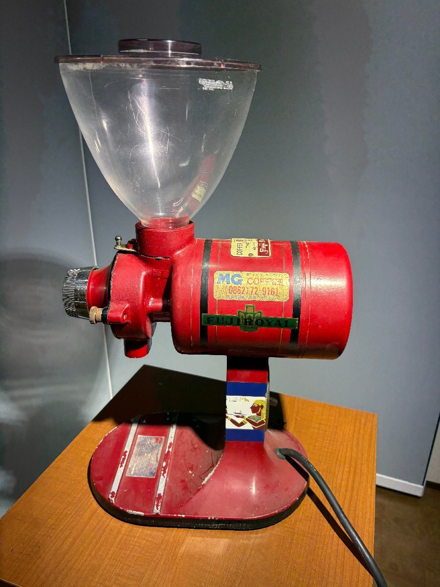 フジローヤル コーヒーミル TYPE-FORM SKDC-ECKL R-440業務用 赤 レトロ ヴィンテージ 通電確認済み 缶2つ付_画像1