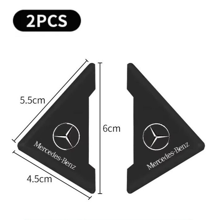 2点セット Mercedes-Benz メルセデスベンツ ドアコーナープロテクター コーナーガード シリコン ステッカー ブラック AMG PETRONAS e_画像5