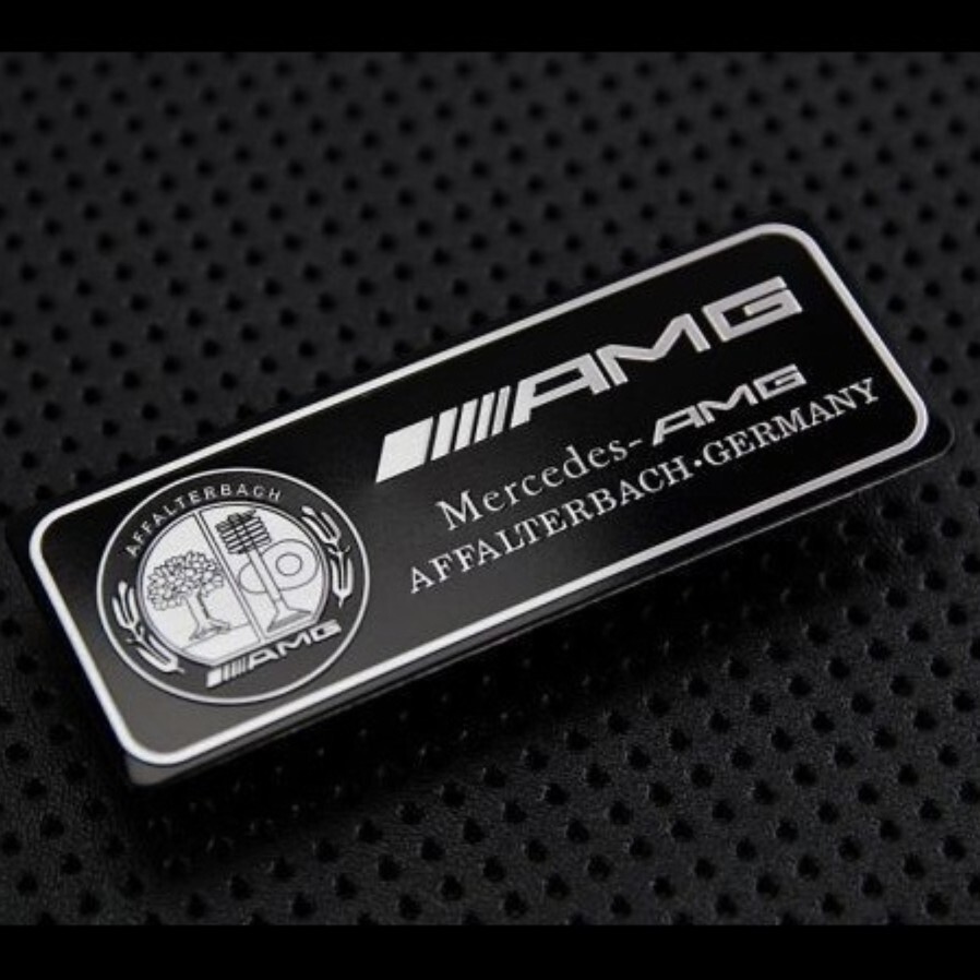 Mercedes-Benz メルセデスベンツ AMG アップルツリー アルミ エンブレム プレート ステッカー AFFALTERBACH ブラック/シルバー n_画像2