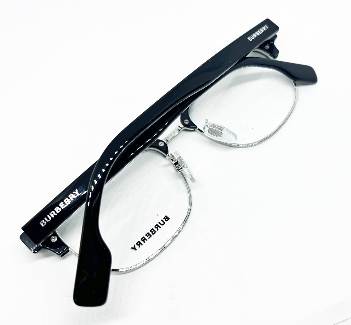 値下 BURBERRY 正規品 眼鏡フレーム BE2351D-3001 黒 ブラック / シルバー 新品 コンビ ウェリントン バーバリー 度付き加工可_画像7